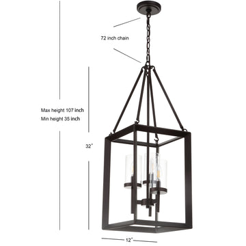 Anna 12" Metal/Glass LED Pendant - JONATHAN Y